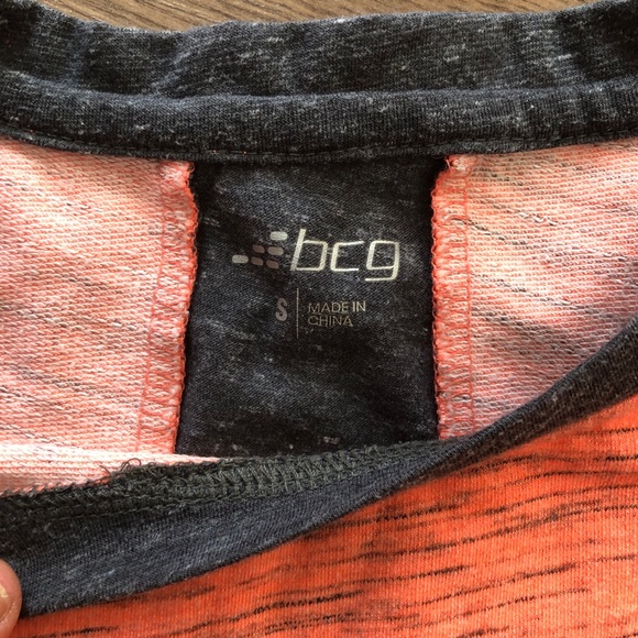 BCG VINTAGE Orange Black Tank Retro 80s Workout Top - Picture 2 of 9